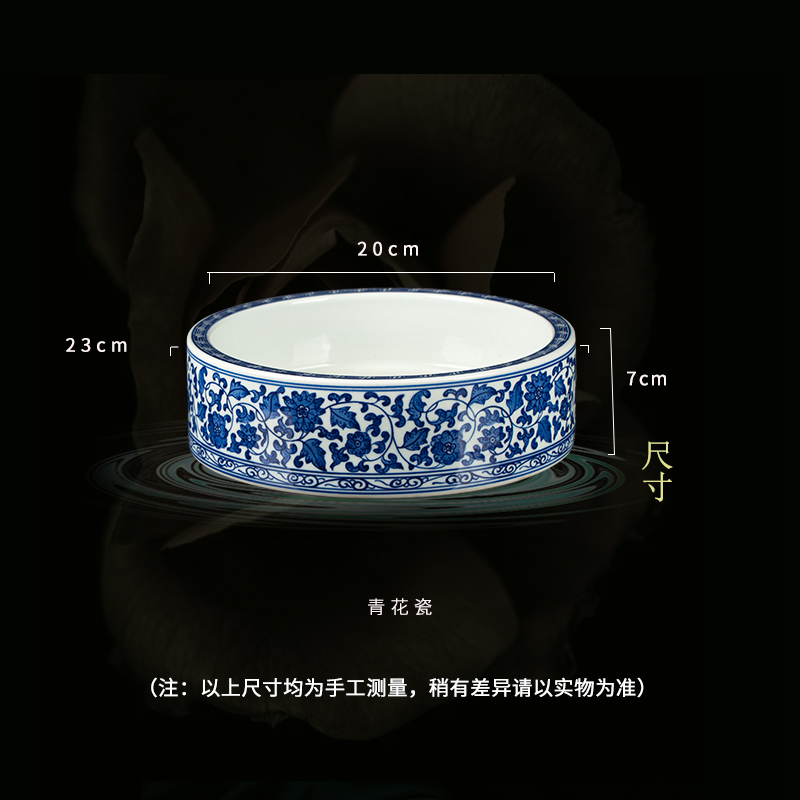 Blue and white porcelain of jingdezhen ceramics bound branch lotus writing brush washer washing handicraft furnishing articles home sitting room adornment study