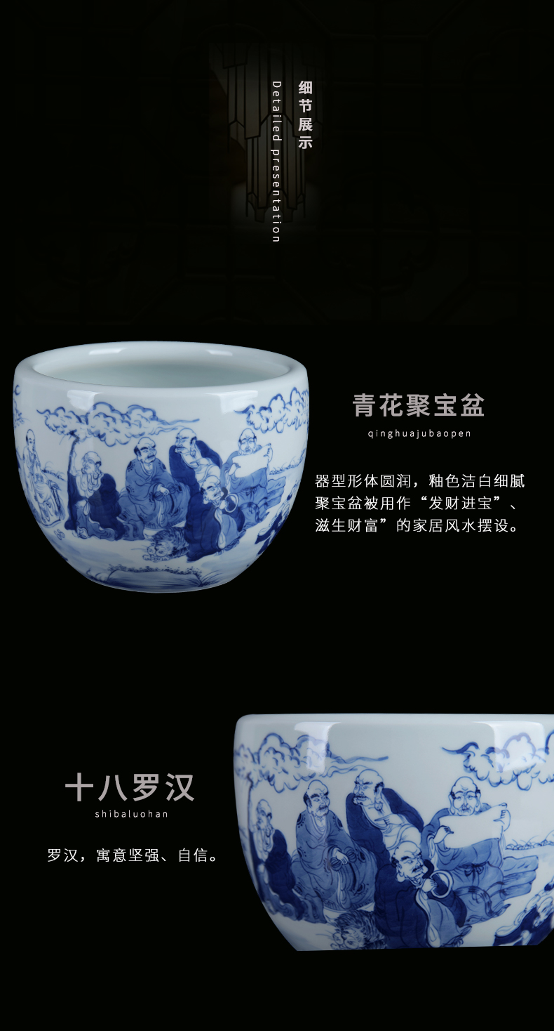 Ocean 's new Chinese blue and white porcelain of jingdezhen ceramics cornucopia furnishing articles household porcelain gifts