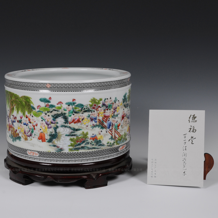 Jingdezhen ceramics with modern fashion the ancient philosophers brush pot super - sized pen sea four master Wang Rongjuan furnishing articles