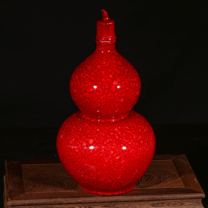 Jingdezhen ceramic Chinese gourd vases feng shui furnishing articles creative home sitting room annatto wine accessories