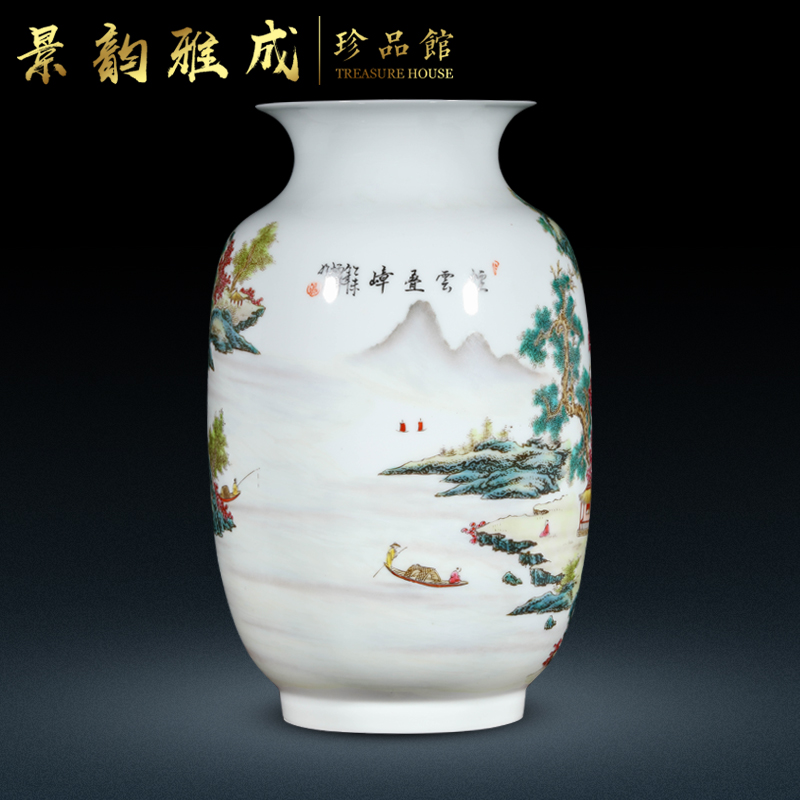 Jingdezhen ceramic Chinese vase sitting room adornment is placed household TV ark, flower arranging porcelain decoration process