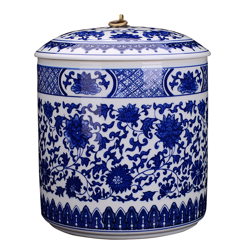 Jingdezhen ceramic tea pot of bread seven pu 'er wake receives the manual receives tea urn barrels of large - sized jar