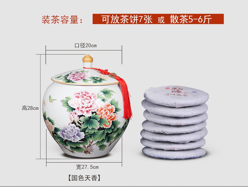 Jingdezhen ceramic wine sitting room adornment seal storage tank furnishing articles creative household porcelain jar of TV ark