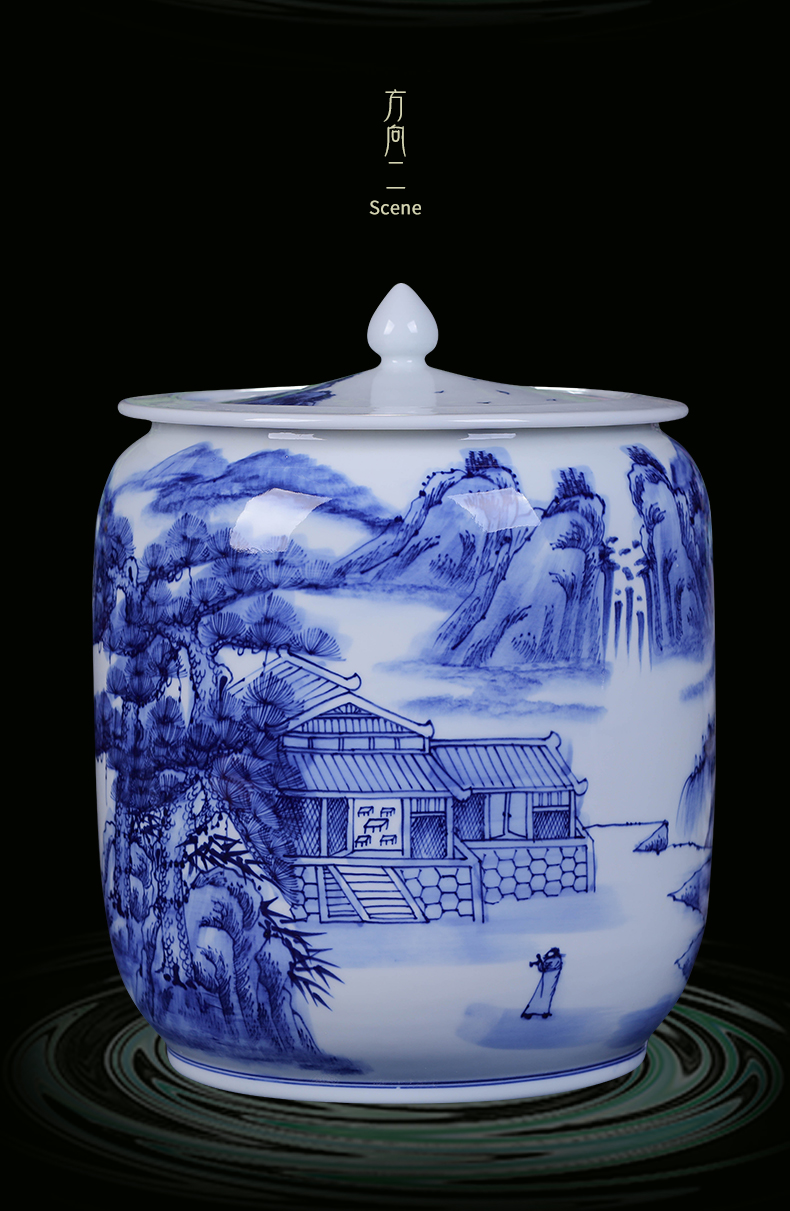 Jingdezhen ceramic storage tank Chinese ceramic pot home outfit receives meters pot dry can of China