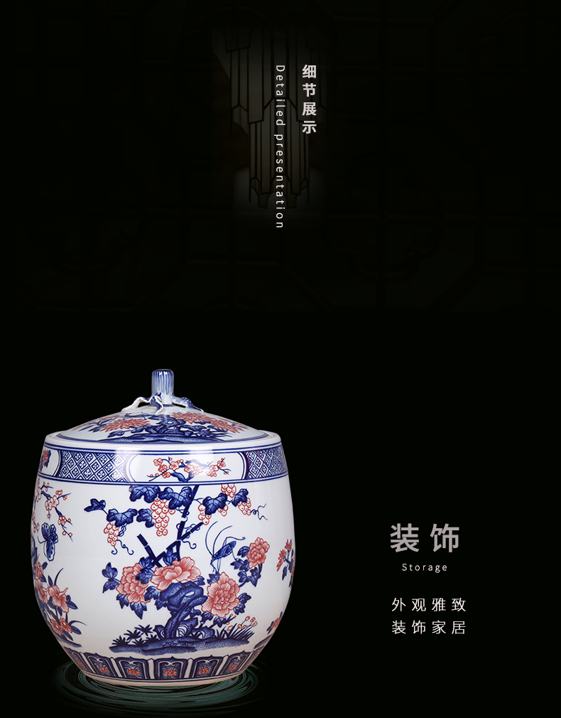 Jingdezhen blue and white youligong ceramic vase decoration restoring ancient ways furnishing articles of new Chinese style household porcelain decoration in the sitting room