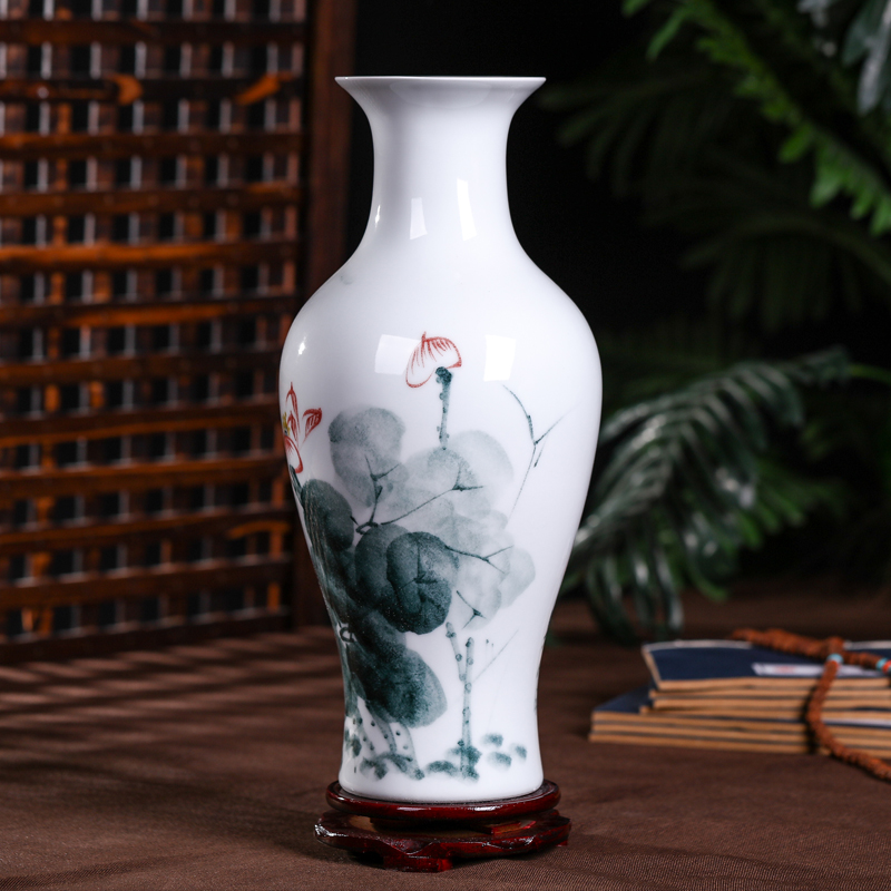 Jingdezhen ceramics hydroponic lucky bamboo vase home furnishing articles set adornment creative little fresh flower arrangement