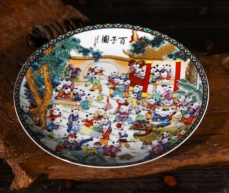 Jingdezhen famille rose porcelain home decoration decoration hanging dish porcelain painting ceramic dish dish plate