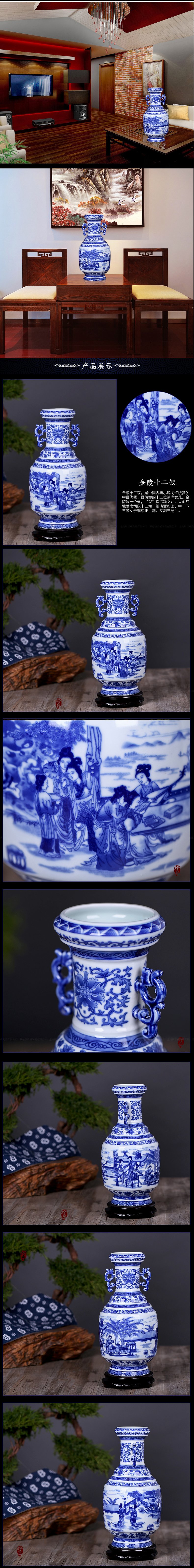 Restoring ancient ways of jingdezhen blue and white porcelain vase zen art ceramics vase flower creative office furnishing articles