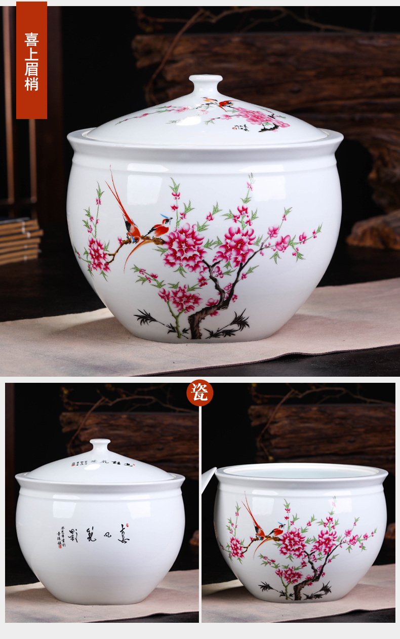 Jingdezhen ceramics with cover decoration storage tank meters large creative new Chinese style jar jar airtight jar of porcelain