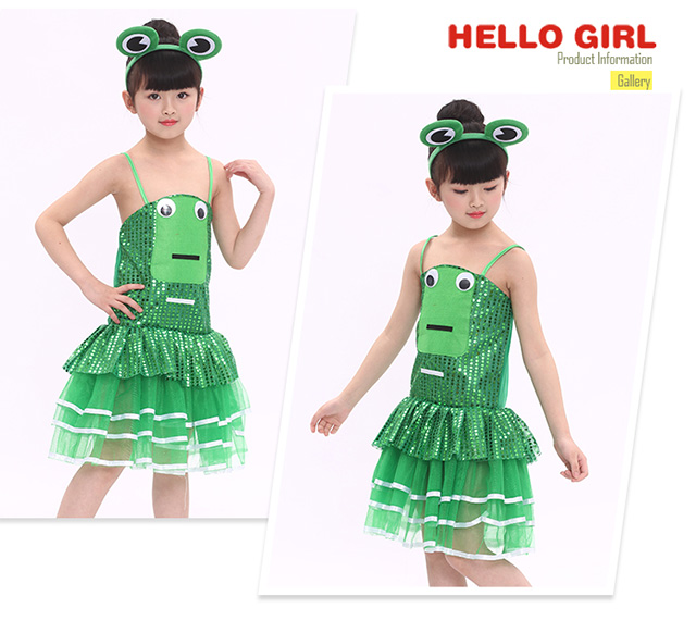 Ngày thiếu nhi Trẻ em Trang phục Ếch nhỏ Mẫu giáo Trang phục động vật nhỏ Nhảy múa Nhảy bé gái Ếch - Trang phục váy bale múa cho bé
