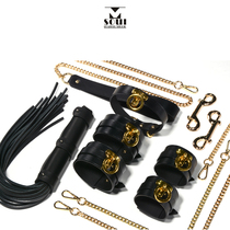 Light extravagant leather appeal whip handcuffs collars SM set adult sex toys