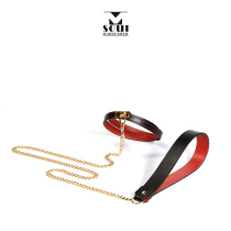 High-grade first-layer cowhide collar Choker dog slave traction rope SM tune set adult sex toys