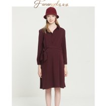 Pregnant women working in professional clothes in autumn and winter dress through the knee fashion payment go out to breastfeed dress dress in autumn winter