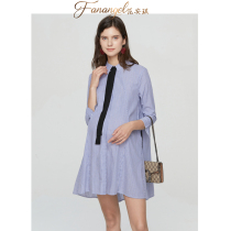 Pregnant womens work professional clothes spring and summer dresses loose plus size pregnant womens professional shirts cotton dresses spring and autumn