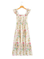 Foreign trade women's clothing 2022 new women's clothing cotton embroidered flower suspender dress design color 22005