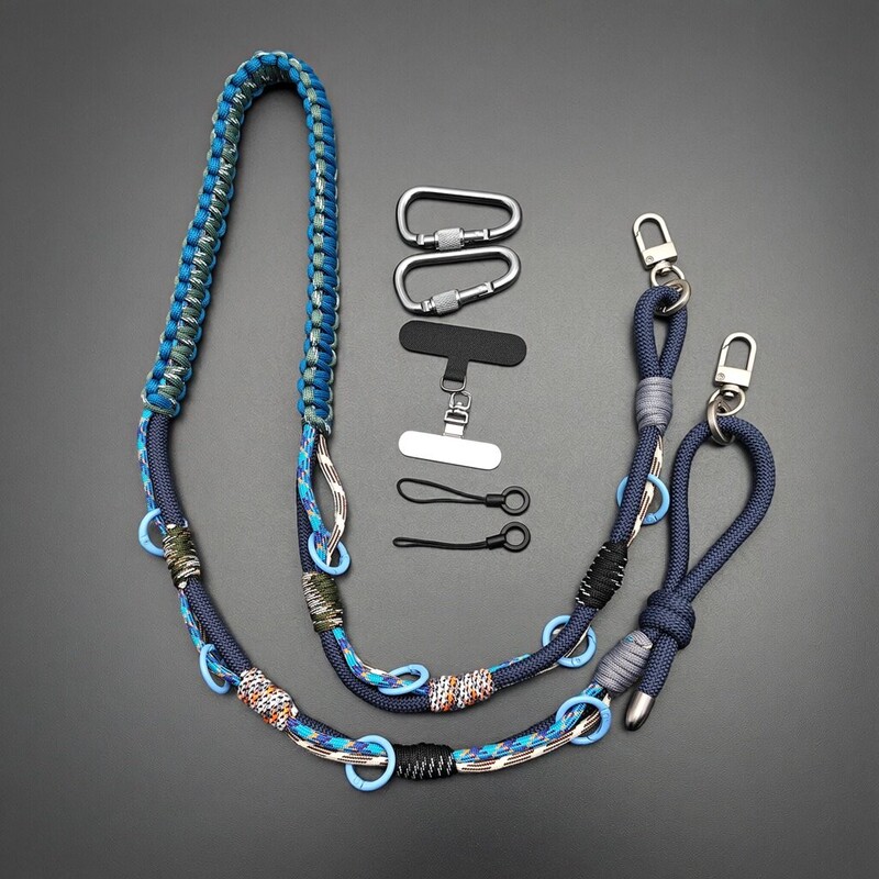 Multifunctional Mobile Phone Lanyard, Cross-Body Adjustable Carabiner Decorative Rope, Camera Strap, Bag Replacement Strap