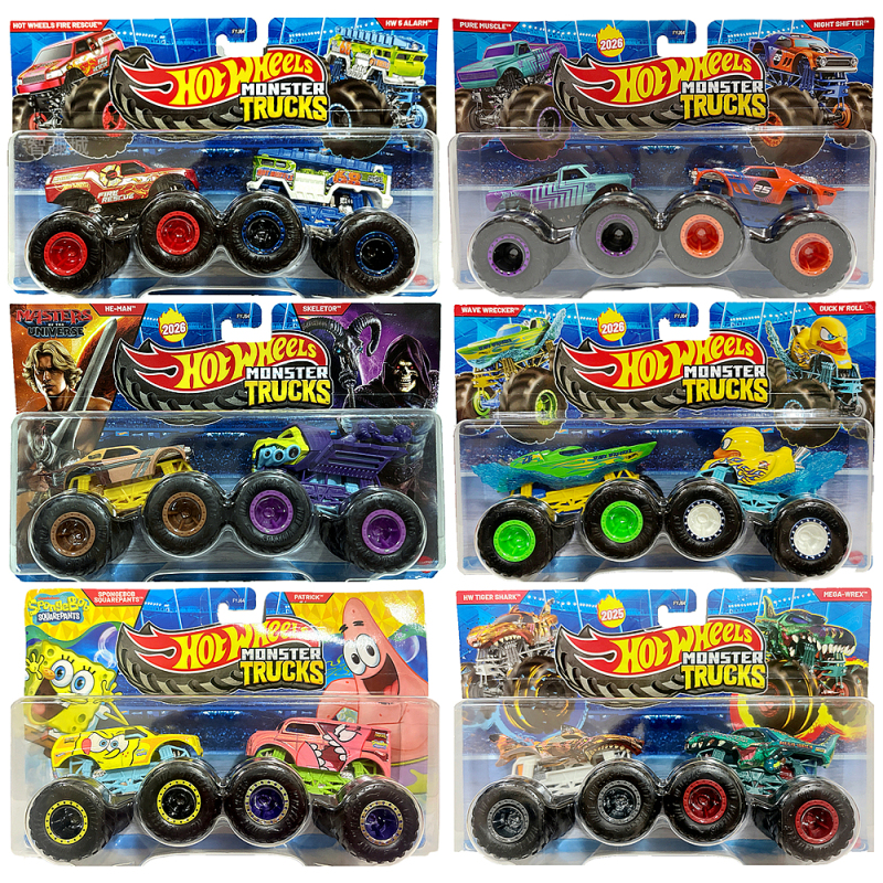 Hot Wheels Wild Bigfoot Two-Pack Children's Alloy Sliding Monster Truck Off-Road Truck Collectible Toy Car