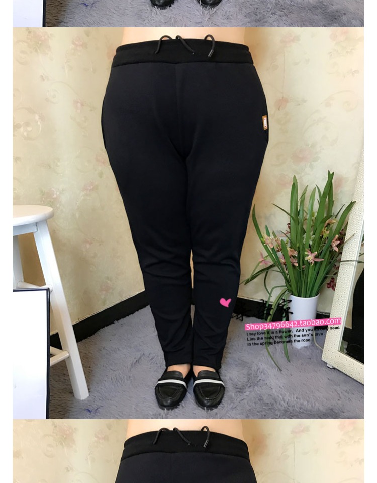 Kích thước lớn cô gái béo eo bốn chân béo mm mùa đông cộng với quần dày mỡ eo cao nhung quần bó sát quần jean nữ lưng cao