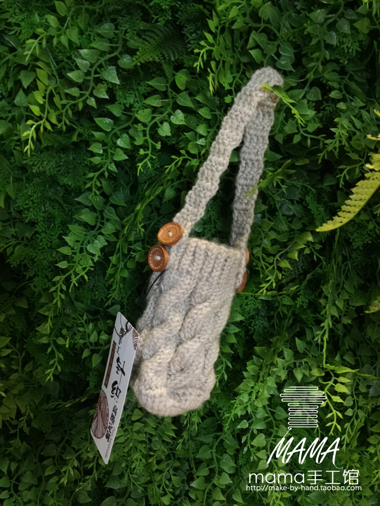 Finished product mama handmade hall wool knitting hook Thermos cup portable kettle oblique cross portable pot cover Cup cover long version