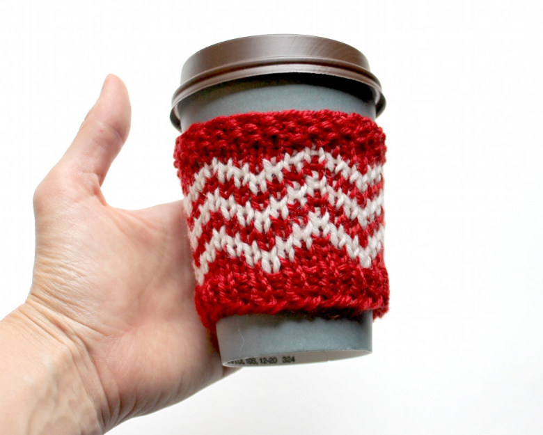 Finished mama handmade hall wool thread crochet simple striped multicolor milk tea cup set coffee cup custom