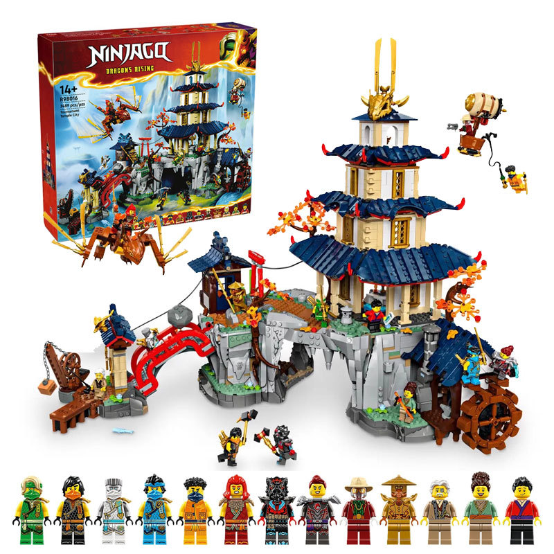 2025 New Phantom Ninja Building Blocks 71814 Elemental Arena Temple City Construction Assembly Educational Toys