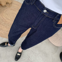 Hide blue ultra-thin stock Summer new Slim Fat Mm Loose Casual Female Big Code 90% Denim Old Daddy Pants Kharen Pants