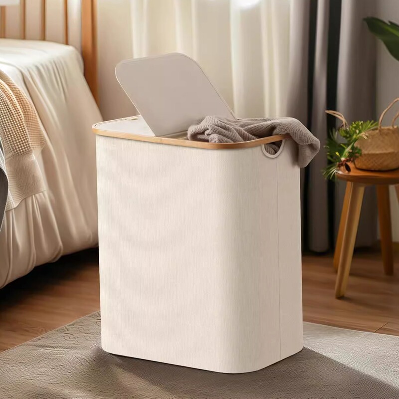 160-Liter 3-Compartment Laundry Basket, Dirty Clothes Basket, Oxford Cloth, Bamboo Magic Inner Bag, Large Capacity Dirty Clothes Hamper with Wheels 160-Liter 3-Compartment Laundry Basket, Dirty Clothes Basket, Oxford Cloth, Bamboo Magic Inner Bag, Large Capacity Dirty Clothes Hamper with Wheels