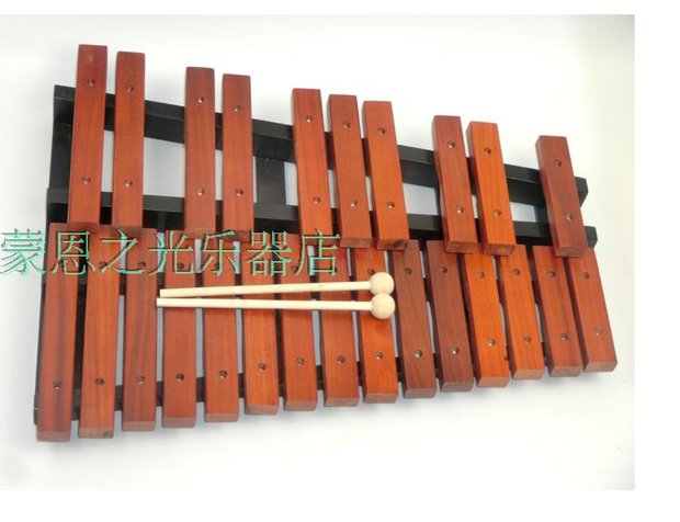 Nhạc cụ gõ bằng gỗ gụ chuyên nghiệp 25 giai điệu chuyên nghiệp Orff hỗ trợ giảng dạy với hộp - Nhạc cụ phương Tây trống điện tử