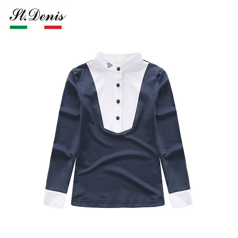 Italy St Denis anti-UV quick-drying sweat equestrian top children's equestrian riding long-sleeved shirt