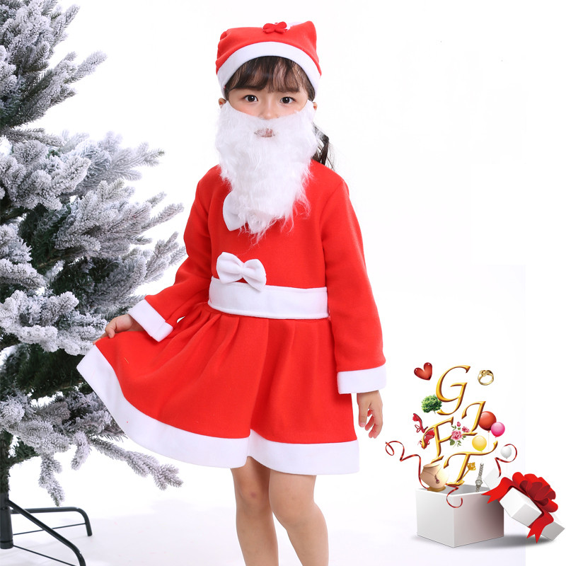 圣诞节儿童服装男女童演出服幼儿园服饰装扮衣服儿童圣诞老人套装