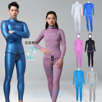 Bestdive submerged in double face wearing male and female section 3mm free diving overplay nylon wetsuit split wetsuit 5m
