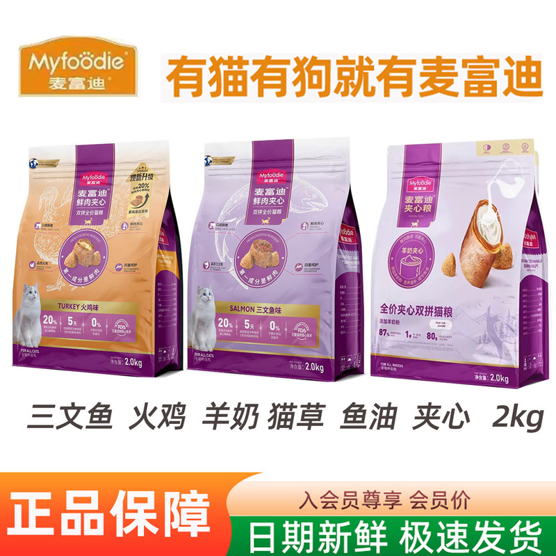Mcfoody Sandwich Cat Food 10kg 10kg Salmon Turkey Cat Grass Fish Oil Goat Milk Carly