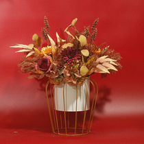 High-end bouquet anti-real flower light luxury European fake flower plastic dried flower living room flower arrangement home dining table decoration flower decoration