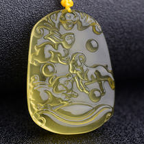 2022 Year of the Tiger Yellow Crystal twelve Zodiac belongs to pig rabbit sheep Sanhe old pendant sheep rabbit gift Rui pendant men and women