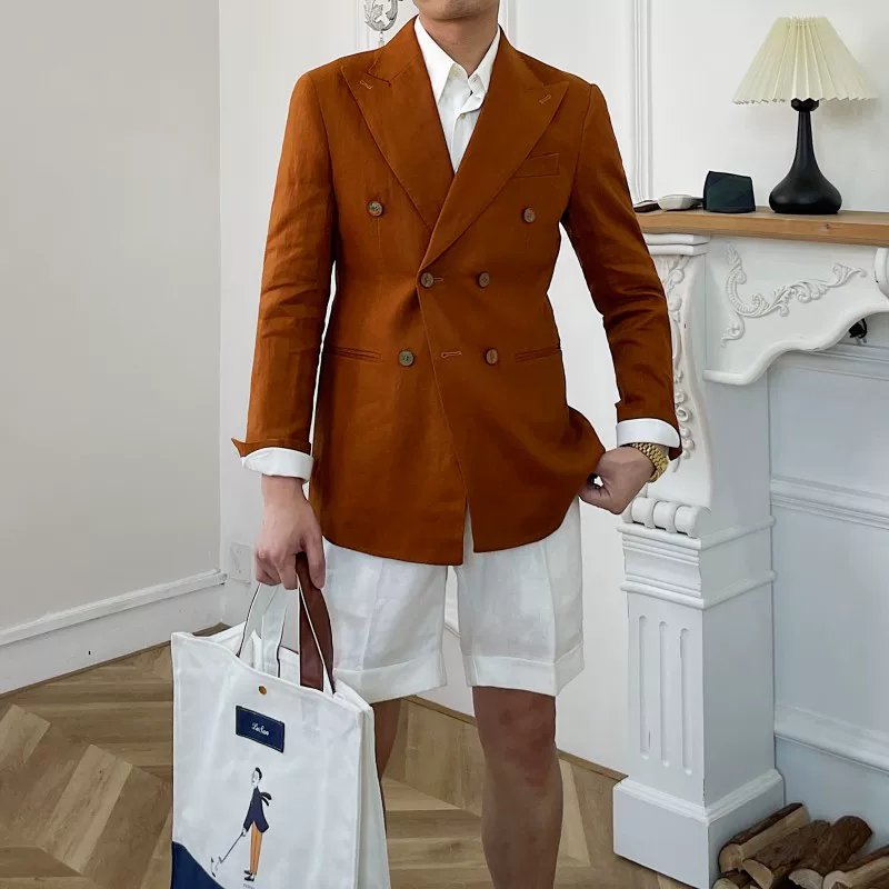 Модный тонкий костюм для отдыха, 2023, slim fit