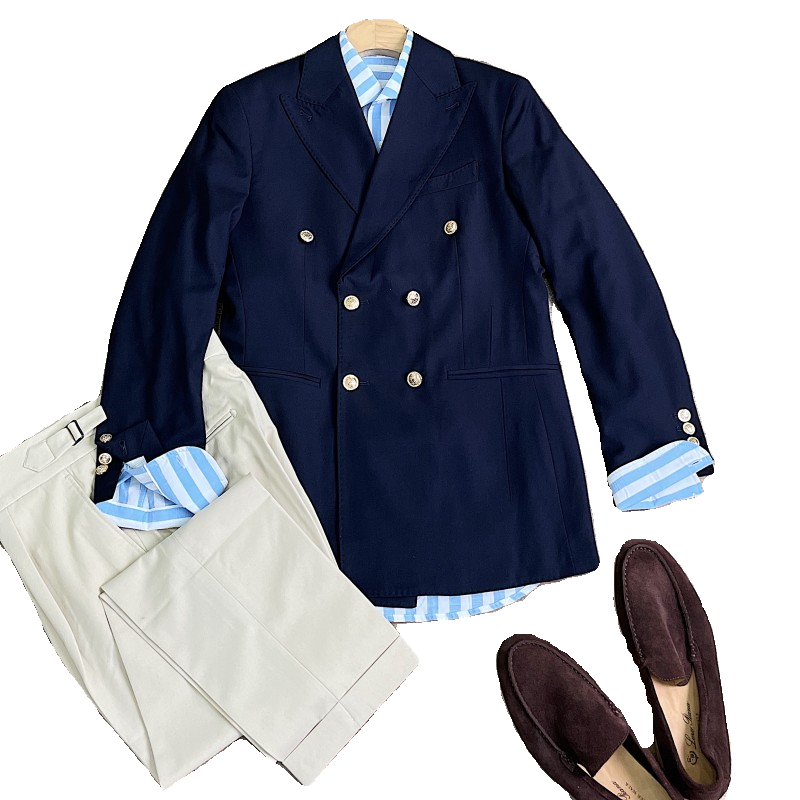 Woolen navy jacket, thin suit