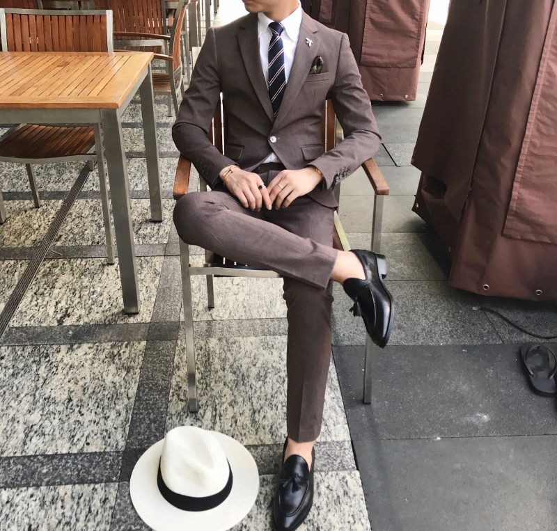 2018 Hàn Quốc mùa thu đơn giản và rõ ràng tự tu luyện một nút nhỏ phù hợp với bộ đồ thời trang nam vest nam cá tính