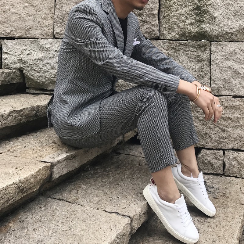 Mùa xuân 2018 phù hợp với bộ đồ phù hợp với kiểu tóc áo khoác nam triều mới giản dị nhỏ phù hợp với hai mảnh áo vest nam trung niên