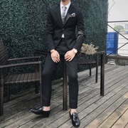 Mẫu áo thu đông 2018 đơn giản 缉 line line slim suit phù hợp với thời trang nam giản dị cao cấp màu xám phù hợp với áo hai dây