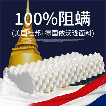 Thai Natural Latex Pillow with Rubber Core for Home Use, Anti-Mite, Single-Person Cervical Spine Support, Suitable for Student Dormitory Sleep, Unisex Support