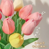 Моделирование тюльпана ложное цветок вечный зеленый растительный зал украшения цветочниковые вставки искусство на рабочем столе сухое букет сдачи на стол