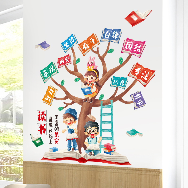 Primary classroom layout cultural wall stickers hosting classroom kindergarten wall decoration inspirational wall
