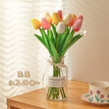 Моделирование тюльпана ложное цветок вечный зеленый растительный зал украшения цветочниковые вставки искусство на рабочем столе сухое букет сдачи на стол