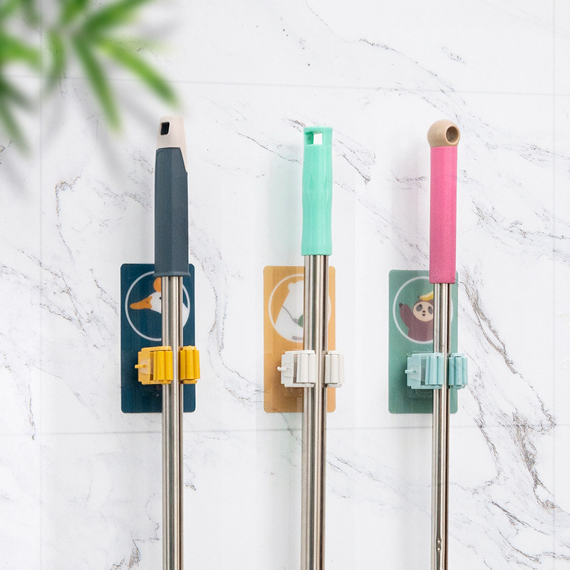 Creativity Ins Hook Mop Clip Wall Wall Wall Free Powerful Adhesive Doorway Key Containing Genguan Wall Hanging