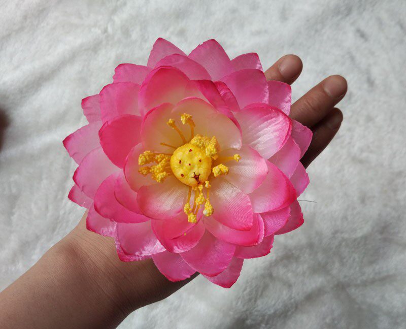Simulation Lotus Dance Provessel Lotus Leaf stage lotus fingers flower with pink props silk flower