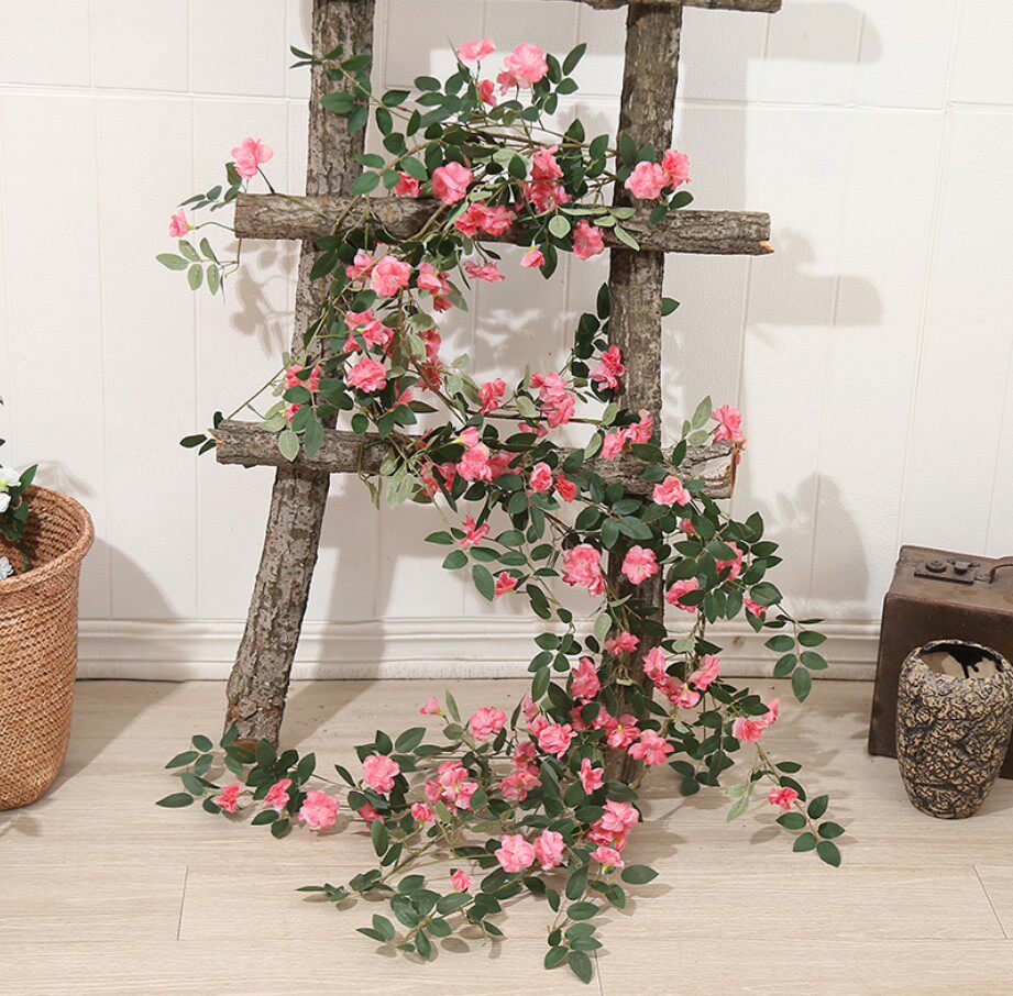 Wedding Celebration of Roof Decoration Emulation 1 8 m Wildwood Rosewood Vine Indoor Emulation Plant Wall Decoration Simulation Fake Flowers