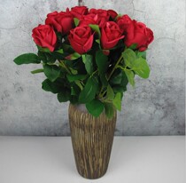 Simulation Rose Flowers Single artificial fake florist Florist Flowers Home Decoration Lover Gift Wedding Wedding Pint Red Rose