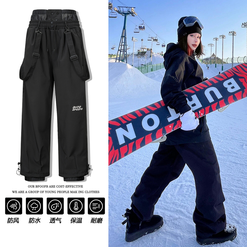 Ice-Proof Fleece-Lined Ski Overalls, Waterproof and Warm Outdoor Women's Snow Pants, Ski Clothing, Ski Gear Ice-Proof Fleece-Lined Ski Overalls, Waterproof and Warm Outdoor Women's Snow Pants, Ski Clothing, Ski Gear
