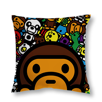 Tide brand cartoon pillow zoo monkey head pillow car pillow home lunch break pillow sofa square pillow waist pad