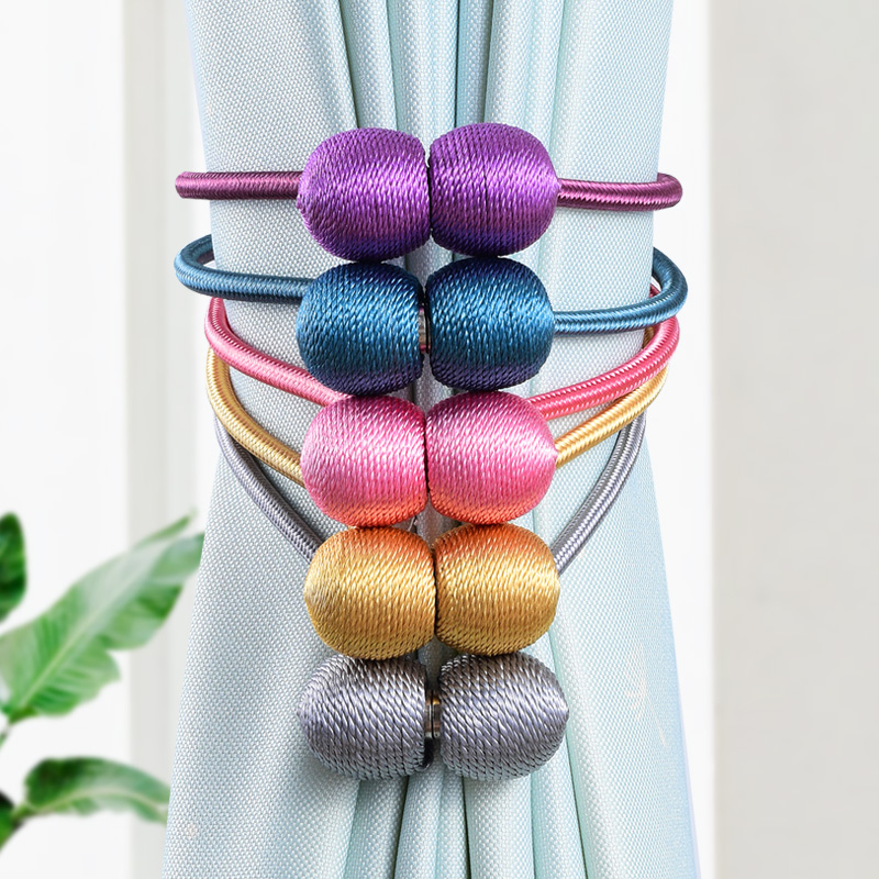 Curtain straps A pair of curtain buckles Creative cute straps Rope magnet knot buckle accessories light luxury decorative ties